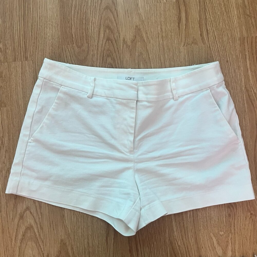 LOFT White Cuffed Shorts - 3" Inseam